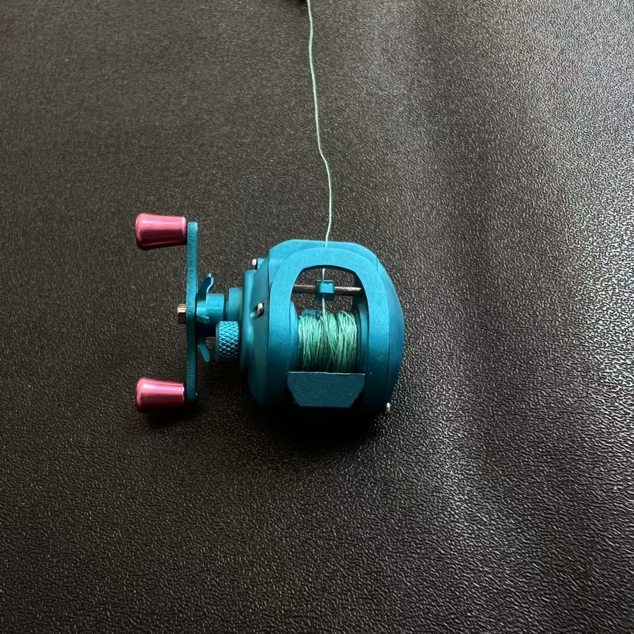 Mini Baitcasting Reel Necklace-Teal Blue 1.0
